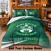 Hibernian FC Pattern Bedding 3Pcs Set Custom Name, Bed Sheet And Pillowcases For Home Bedroom