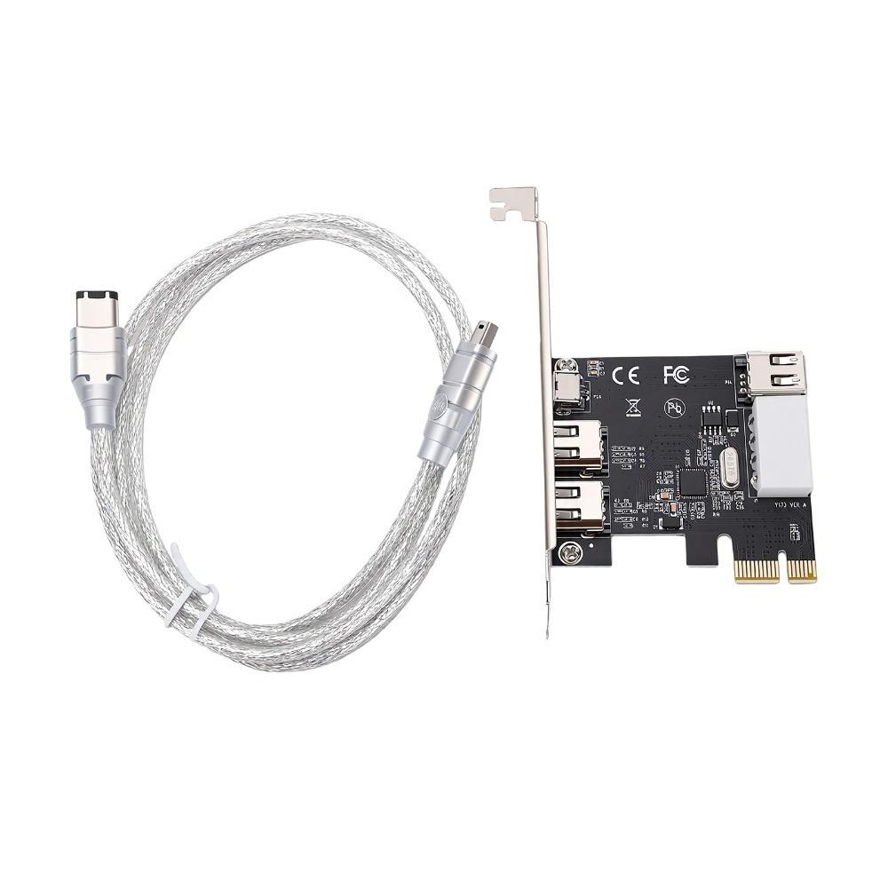 Plastic FireWire 1394a Controller Card Black Firewire 400 Capture Card For DV Connection