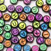 100 шт. 7 мм буквы свободные акриловые цветные круглые бусины мода для изготовления ювелирных изделий своими руками ожерелье браслет брелок бисерный материал ювелирные аксессуары