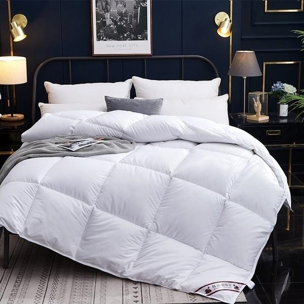 Одеяло на гусином пуху, 2 кг, пуховое одеяло King Queen, двойной размер, белый/синий/розовый/хаки/серый, роскошное зимнее одеяло, наполнитель