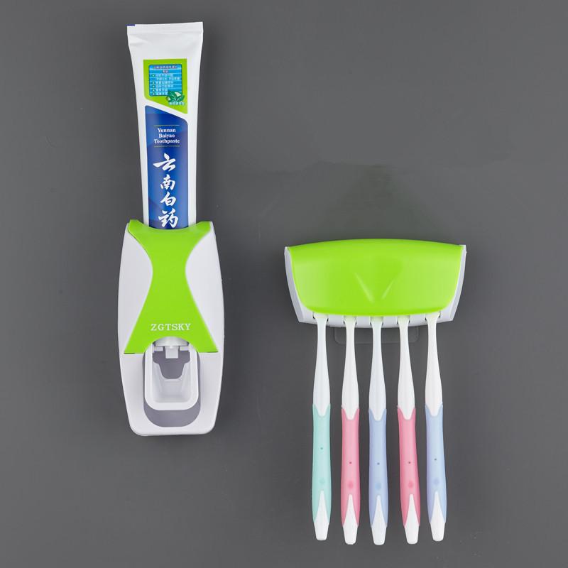 No-Drill Automatic Toothpaste Dispenser Toothbrush Electric Toothbrush Holder Squeezer Wall-Mounted Adhesive Bathroom Kitchen Organizer