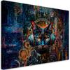 Canvas Print, DJ Cat In Abstract Colors