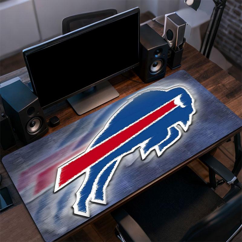 BUF Bills Mouse Pad, Large Gaming Desk Mat, Non-slip XXL Mousepad for Laptop & Tablet, Mini PC Playmat with Stitched Edges