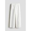 H M Linen Blend Pull On Wide Pants White