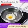 Non-stick Stainless Steel Honeycomb Frying Pan, Flat-bottom, Low Oil Smoke for Frying Steak and Eggs