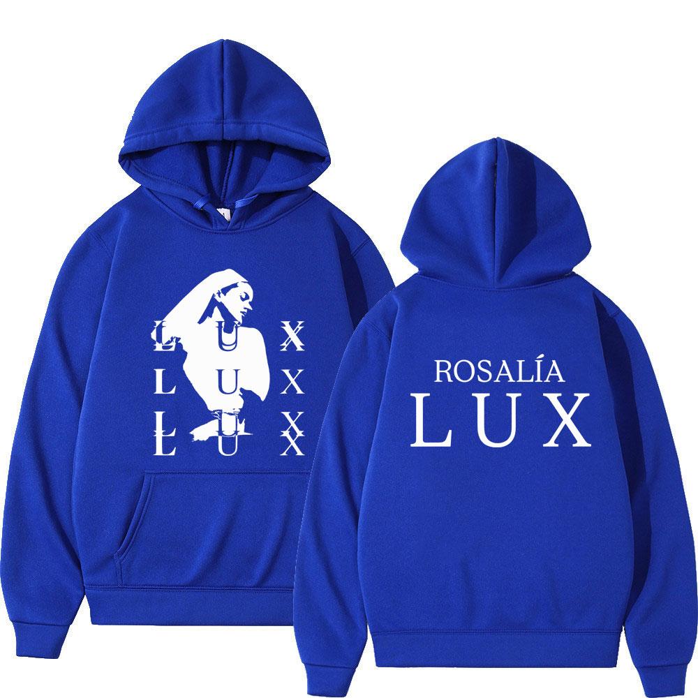 Rosalia LUX Hoodie Portrait Print Long Sleeve Hooded Sweatshirt Vintage Unisex Casual Streetwear Pullover for Music Lovers Autumn Winter Daily Wear