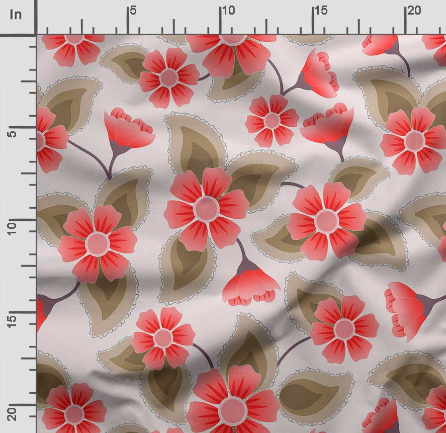 Soimoi Floral Print,  Cotton Cambric Quilting Fabric Sold by The Yard- 42 Inch Wide Medium Weight Cotton Fabric Sewing  Supplies