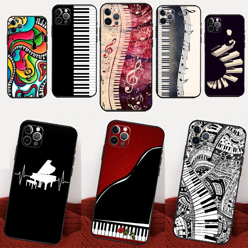 Music Piano Elegant Phone Case For iPhone 17 16 15 14 11 12 13 Pro Max Mini 15 16 Plus 16e 17Air Cover Fundas