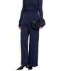 Color Wide Pants BFXT0290 L Navy [Yours] One-tuck Women's