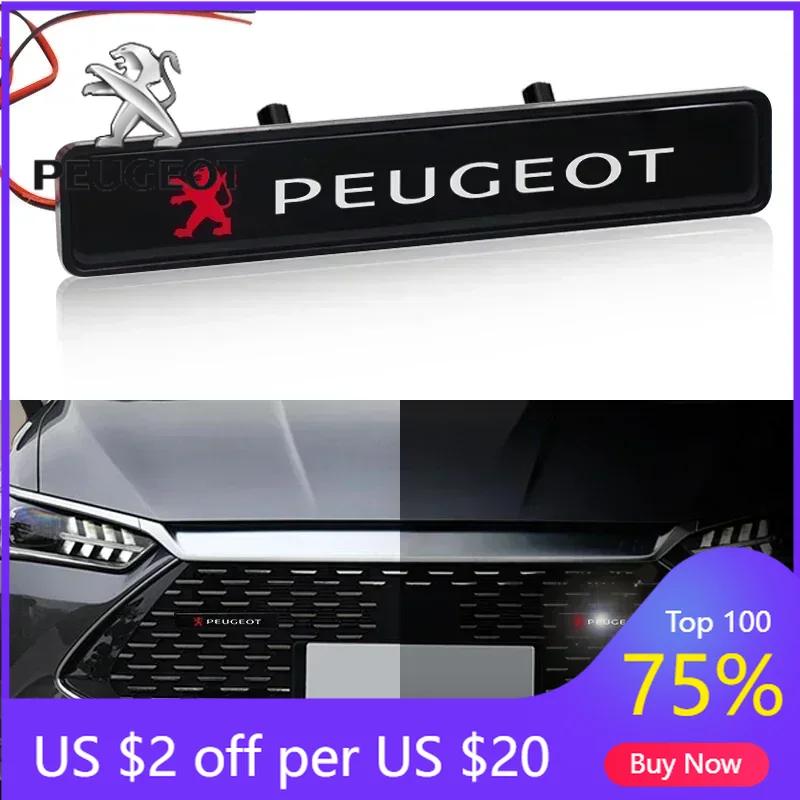 2026 Горячая Автомобильная Наклейка Автомобильная Декоративная Подсветка Светодиодная Передняя Решетка Капота Эмблема Значок Декор Для Peugeot 206 307 308 3008 207 208 407 408