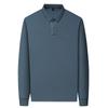 Spring and Autumn Long-Sleeved Men's T-shirt Men's Stretch Casual Polo Collar Men's Undershirt Trendy Polo Shirt Men