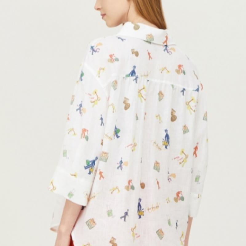  Льняная блузка Benetton Belboy Pattern Bablb5431