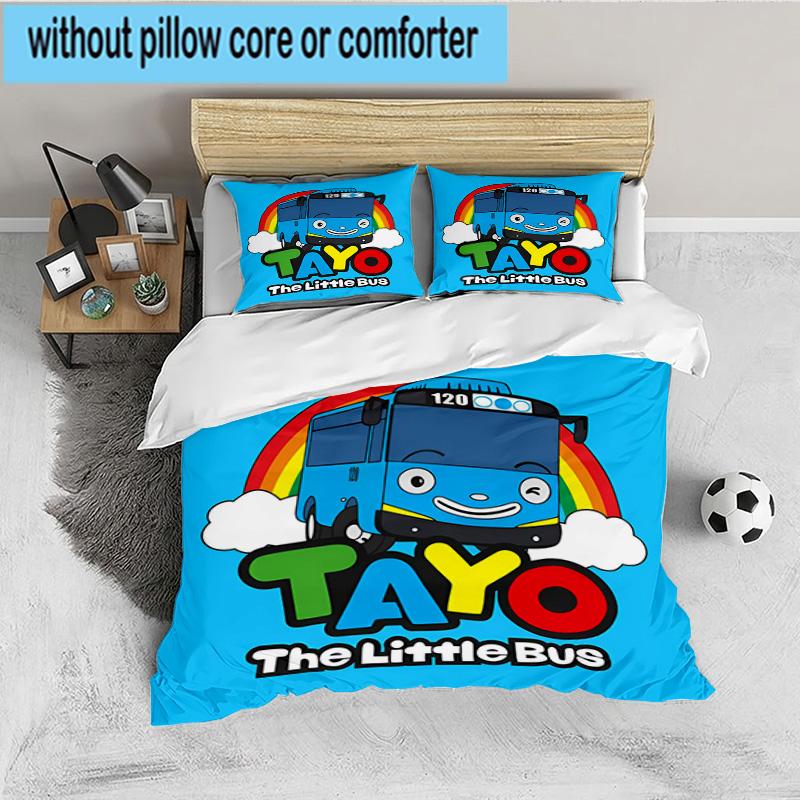 Adventure With Mateo The Little Bus 3PCS Bedding set,Ideal for 1pc Duvet Cover And 2pcs Pillowcases Perfect for Fan gift,Ideal for Bedroom, Dormitory