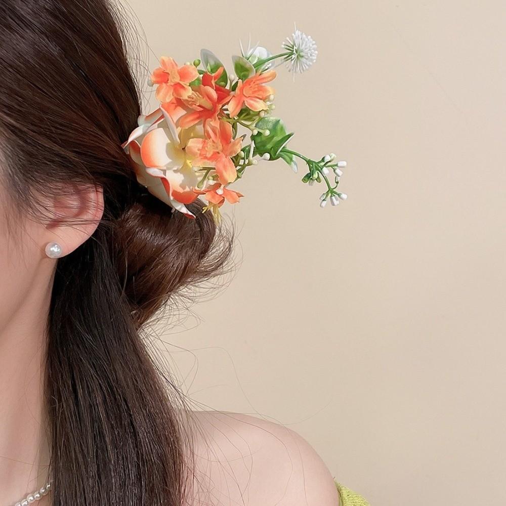 Vintage Water-Sprinkling Festival Hair Clip Fresh Floral Headwear Side Bangs