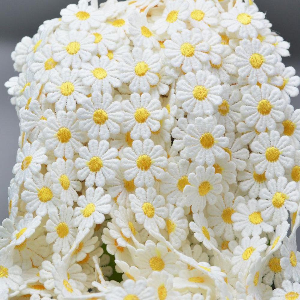 Creative Small Yellow Flower Embroidered Handmade Daisy Lace Trim DIY Craft Ribbon Sewing Supplies