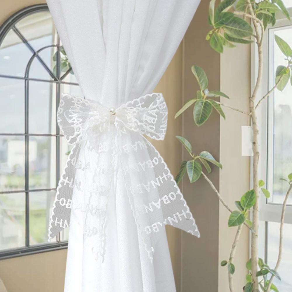 2Pcs/set Lace Bow-knot Curtain Strap Adjustable Window Curtain Buckles Creative Curtain Fixator
