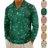 Мужская повседневная рубашка с длинным рукавом на пуговицах с рождественским принтом