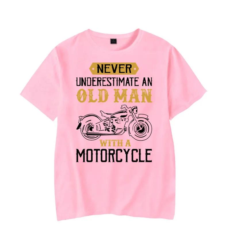 Never Underestimate An Old Man with A Motorcycle Graphic Tshirt Funny Tshirt Fashion Harajuku T-shirt Oversize Men T-shirt