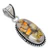 Подвеска из стерлингового серебра 925 пробы с натуральным драгоценным камнем шмельная яшма 2,05 дюйма W2V21