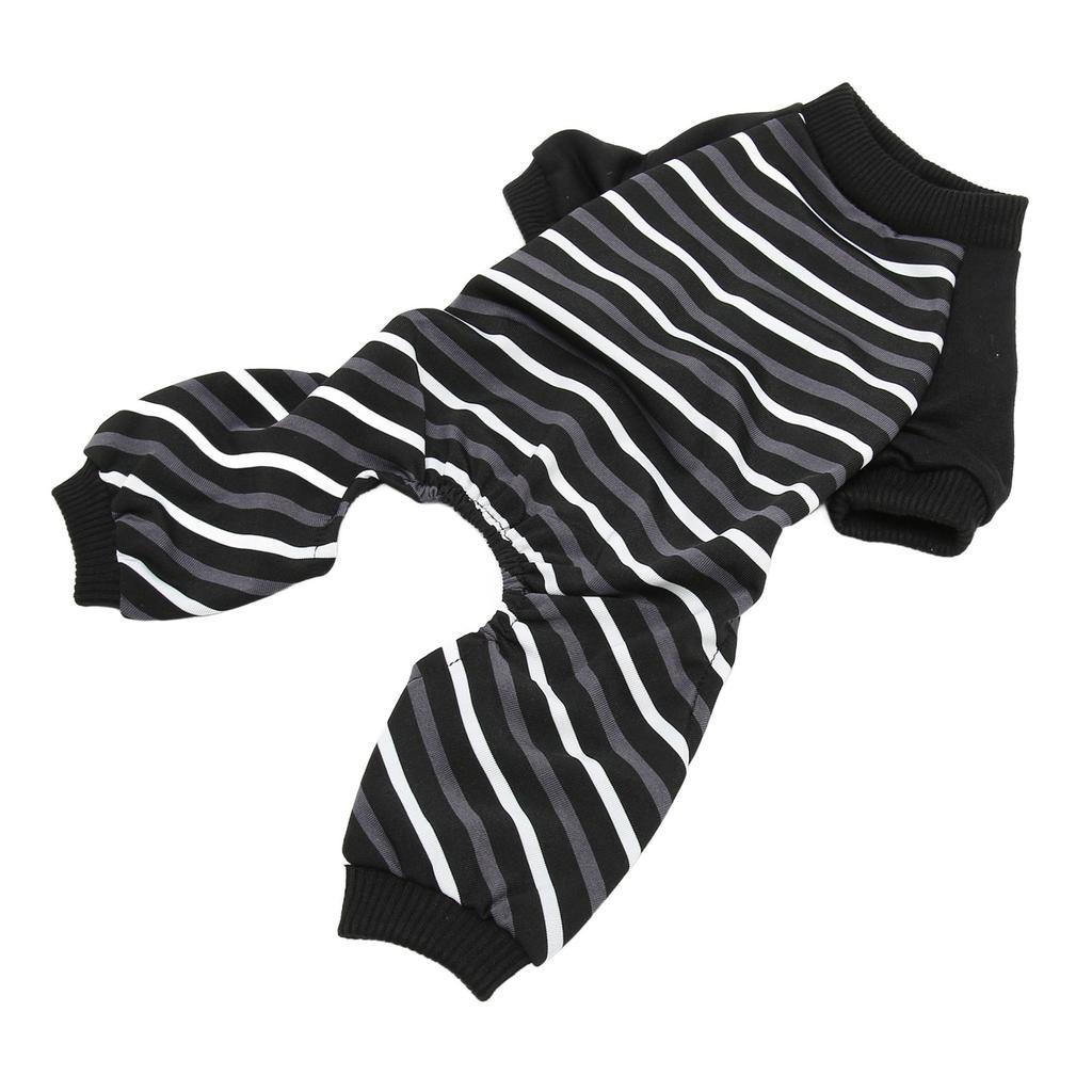 Dog Pajamas Warm Comfortable Stretchy 4 Legs Striped Dog Pajamas for Small Dogs Cats Sleeping XL