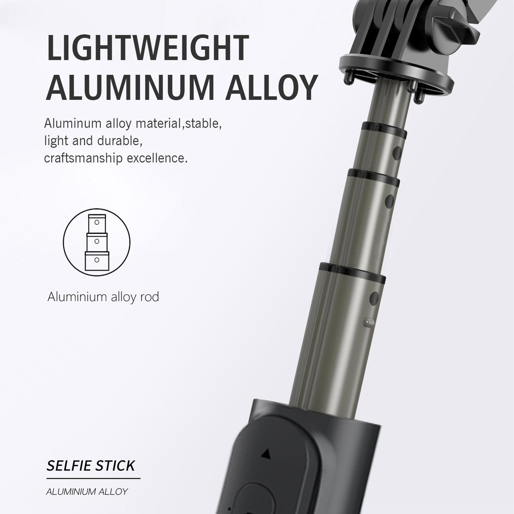 Aluminum Alloy Wireless BT Remote Control Selfie Stick Multifunctional Portable Tripod Stand with