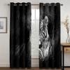 3D Digital Print Cheap Custom Animal Lion Tiger Two Thin Window Curtains for Living Room Bedroom Kitchen Office Decor 2 Pieces