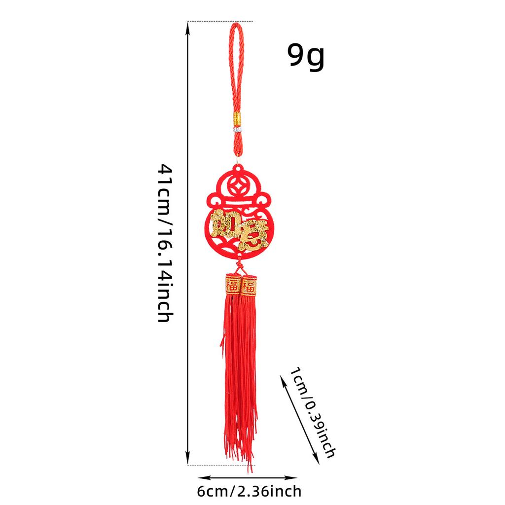 New Year'S Small Pendant Felt Cloth Gold Tassel Chinese Knot Small Lantern Ping An Fu Character Spring Festival Pendant Wedding Room Arrangement