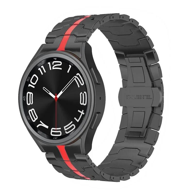 Ремешок титанового цвета для Samsung Galaxy Watch 6 Classic 47 мм 43 мм/5 Pro 45 мм Металлический браслет для Galaxy Watch 7 6 5 4 44 мм 40 мм