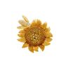 lively little bee sunflower brooch, Яркая Брошь Пчелка и Подсолнух