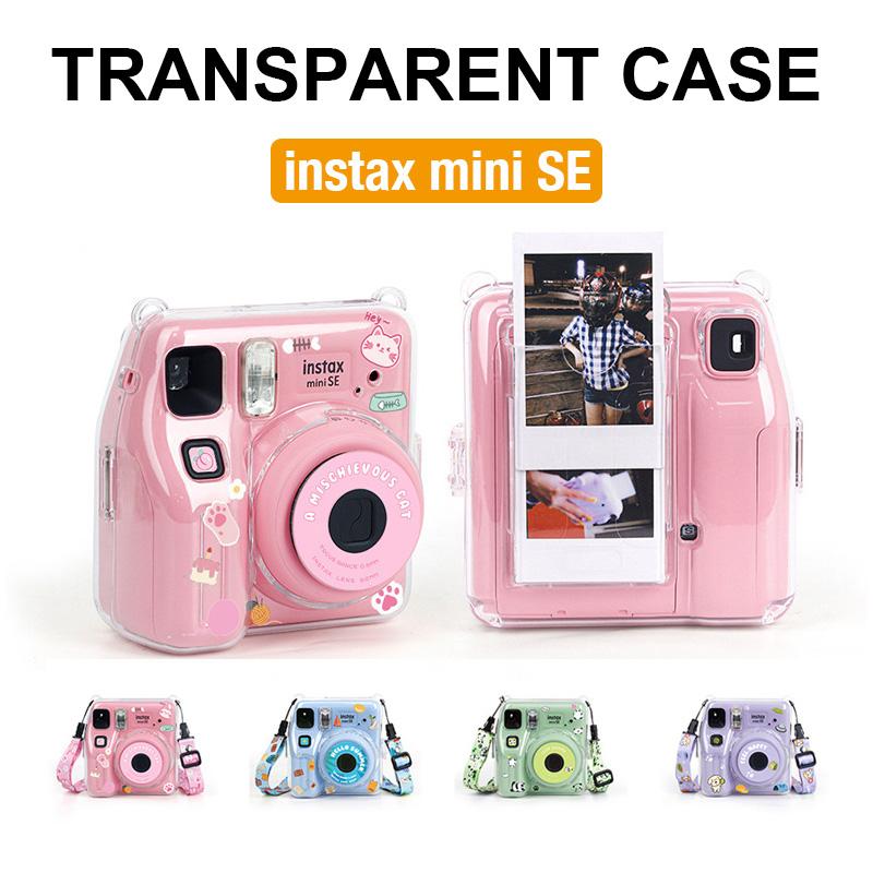 [Пленка Лаборатория] Прозрачный чехол для камеры Instax Mini SE, защитный чехол для камеры с ремешком и наклейками CAA61
