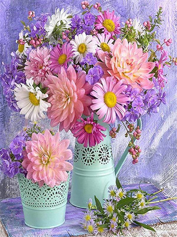 RUOPOTY Рамка «сделай сам», картина по номерам, башня, настенное искусство на холсте, акрил, уникальный подарок, картина по номерам, цветок для гостиной