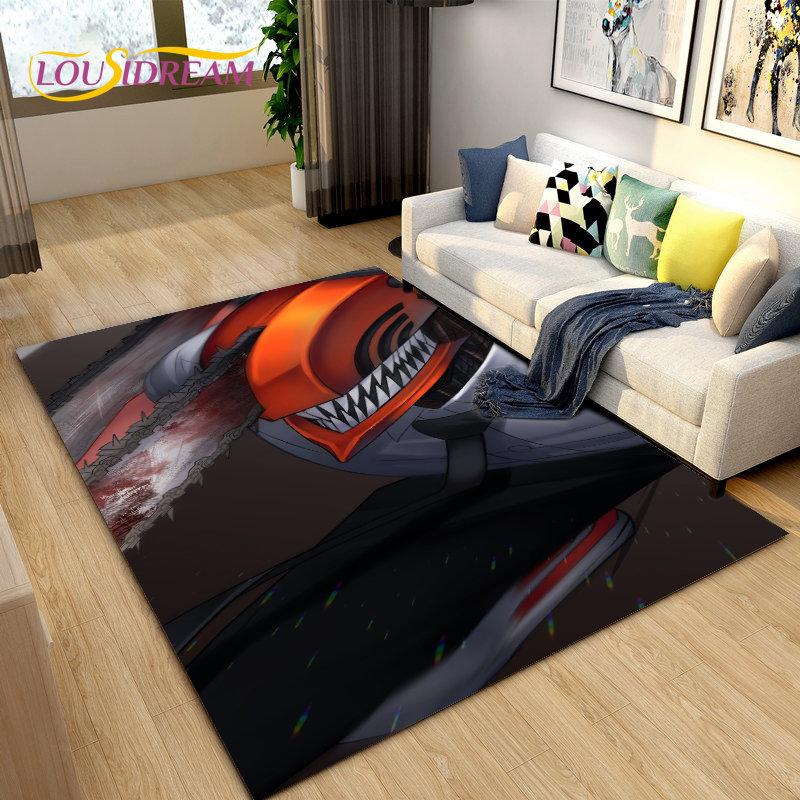 3D аниме бензопила человек Denji мультфильм коврик, ковер для гостиной спальни диван коврик украшение, детский нескользящий напольный коврик