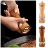 6 Inch Manual Salt Pepper Grinder Adjustable Particle Size Rubber Wooden Pepper Bottle Restaurant