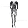Sexy Underwear Quality One-piece Stockings Jacquard Sexy Hollow Long-sleeved Mesh Onesie