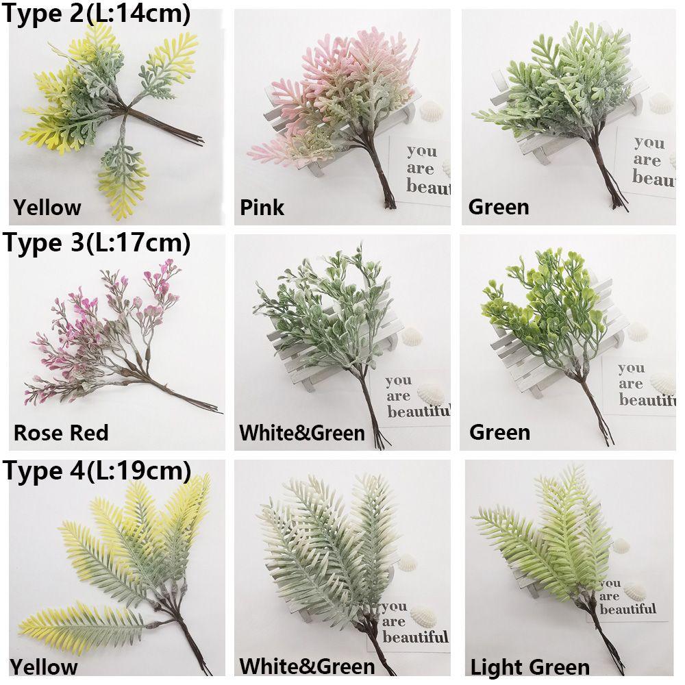 6PCS/Bundle DIY Home Decor Xmas Ornament Simulation Plants Faux Grass Pine Artificial Flowers