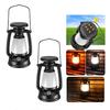 Portable Solar Retro Camping Lamp Solar and USB Rechargeable Stepless Dimming Camping Waterproof Tent Hanging Atmosphere Lantern