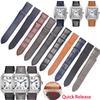 Высококачественный ремешок для часов из коровьей кожи Для Cartier Santos WSSA0010 WSSA0018 мужчины женщины Быстросъемный Браслет из натуральной кожи 19 мм 21 мм