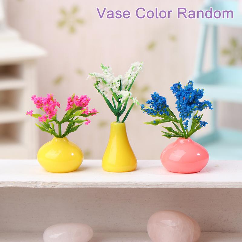 1/12 кукольный домик миниатюрный цветы ваза растение в горшке модель кукольный домик домашний декор игрушка микропейзаж пейзаж фото реквизит