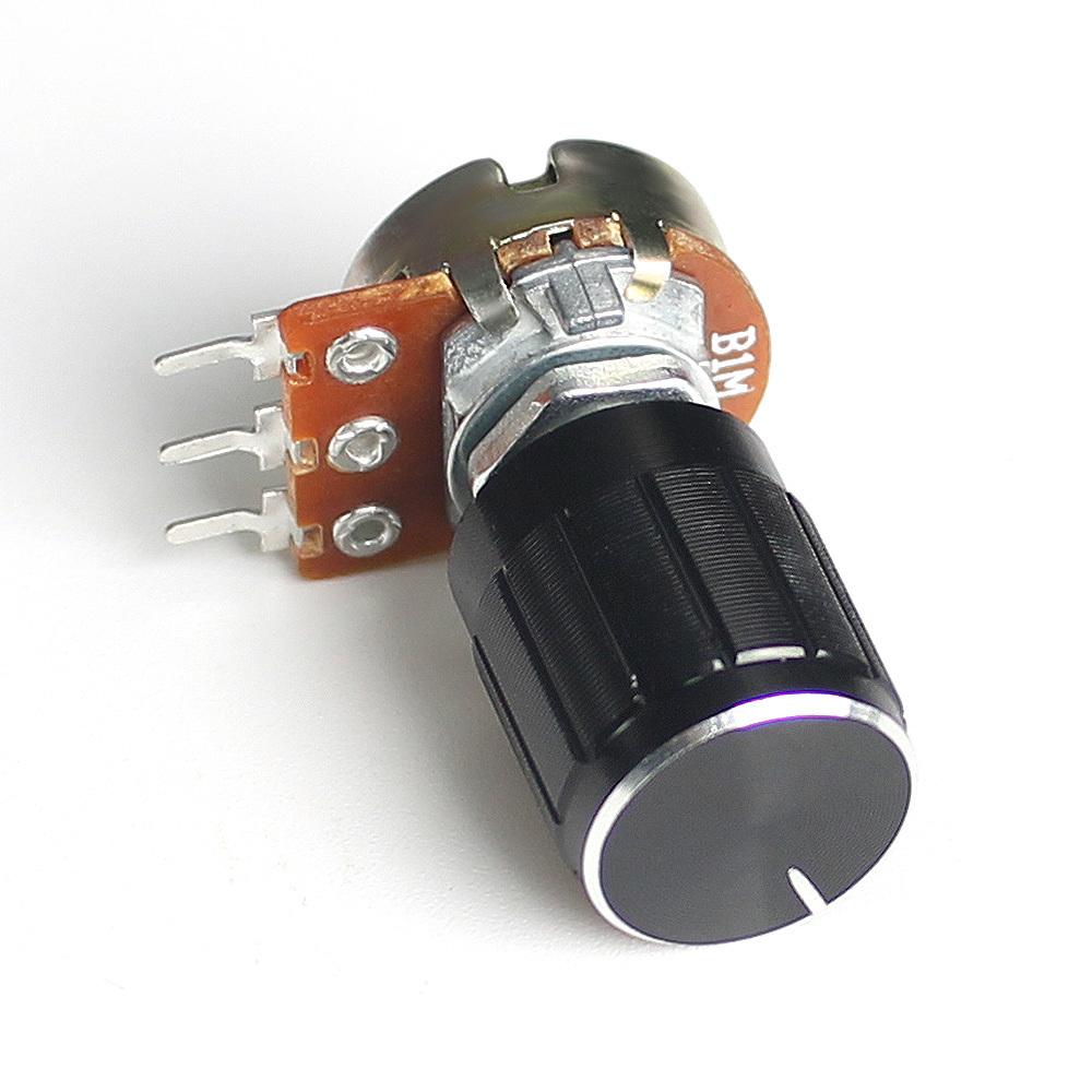 5 Set WH148 15MM Linear Potentiometer Kit 3pin B1K B2K B5K B10K B20K B50K B100K B250K 500K 1M With Black Aluminum alloy knob cap