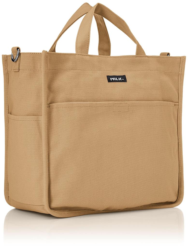 Milkfed Embroidered Bar Shoulder Bag with Strap Beige Women's (103213053010),