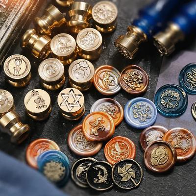 Сургучная Печать Печати для Сургуча Печать-Головка Ретро Металлическая Печать Растения Цветочные Растения Штампы для Скрапбукинга Поделки Сделай Сам Свадьба Декоративная Приглашение