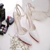Летний стиль Босоножки на высоком каблуке Блестящие туфли-лодочки с закрытым носком из блесток Женская обувь Сексуальные туфли sandalias Zapatos Mujer788