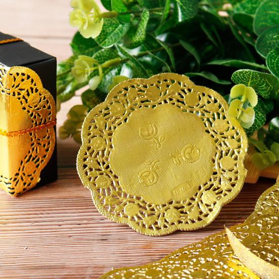 50 шт./компл. изысканный коврик для десерта с кружевными краями, красивый теплоизоляционный бумажный коврик для торта для дома