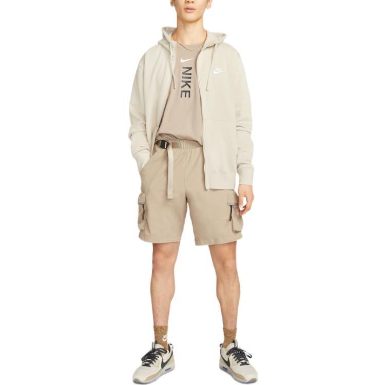 Мужские шорты Nike Sportswear Tech Pack однотонные с вышитым логотипом, боковыми эластичными вставками, цвет хаки DQ4281-247