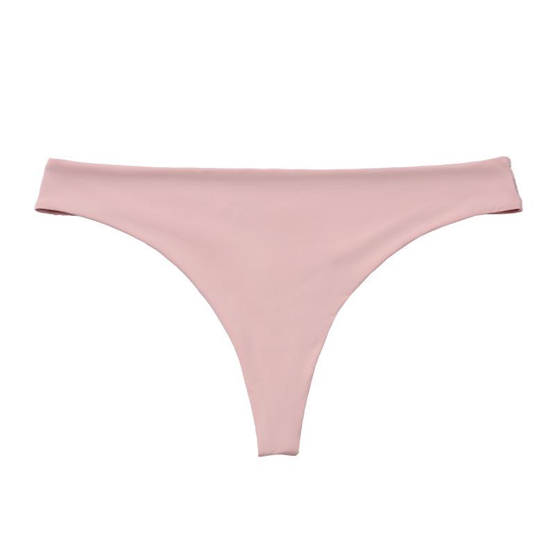 European-American Low Waist Cotton Seamless Nude Thong for Women