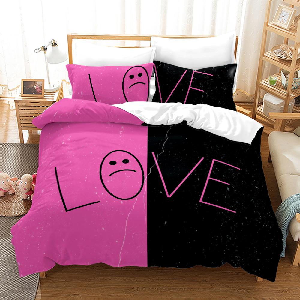 3D Love Постельное белье Пара Комната Пододеяльник Наволочка 2/3 шт. Праздничный подарок AU210 * 240 Полный размер Романтическая любовь Быстросохнущая Мягкий домашний текстиль