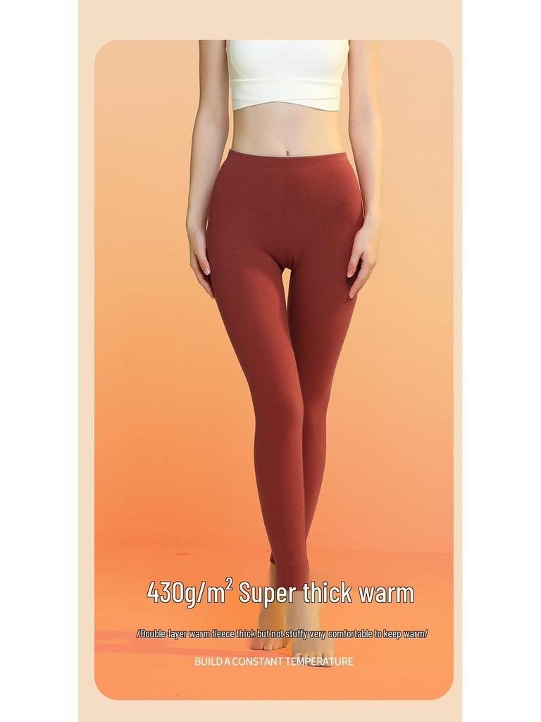 Очень теплые женские леггинсы на флисовой подкладке из шелковой шерсти для осени/зимы