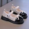 Girls' small leather shoes 2025 spring and autumn new middle-aged and older children's small fragrant wind soft sole black performance single shoes c