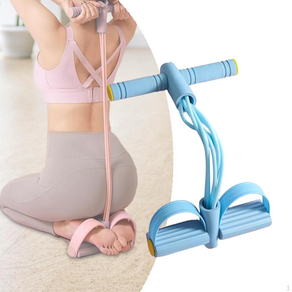Elastic Pedal Puller Resistance Band Ankle Full Body Workout Tension Rope 6 Tube Pull