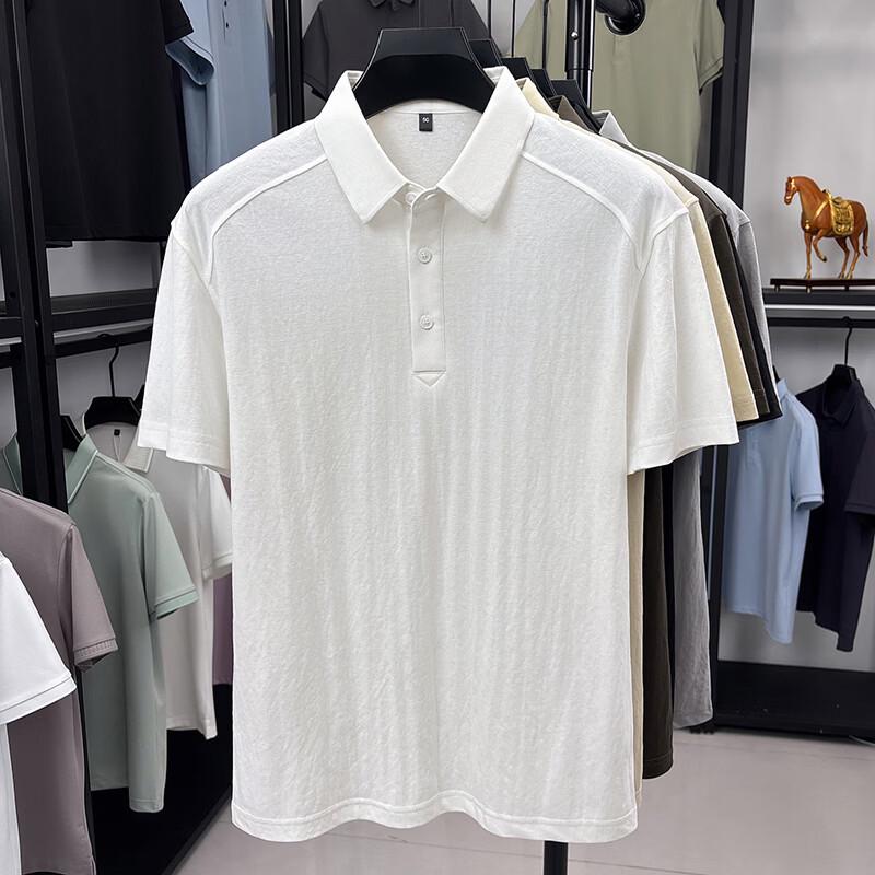 Мужская однотонная рубашка-поло с коротким рукавом в стиле business casual YTMTST7146
